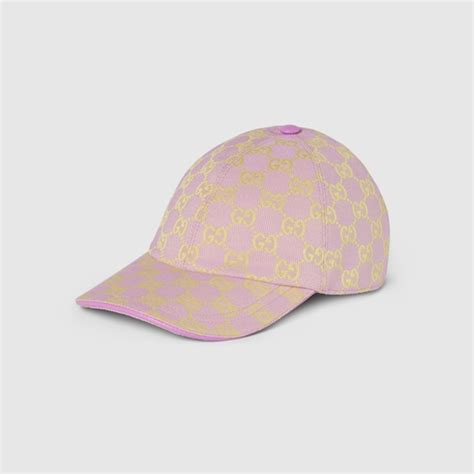 Casquette en toile GG en lilas et jaune 